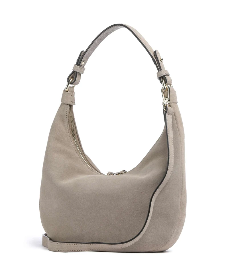 Abro Suede Nana Mini Beuteltasche siena