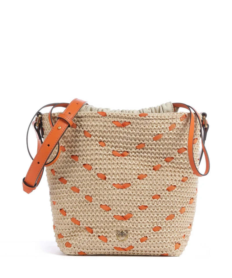 Pinko Bucket Handtasche paglia/arancio/antique gold