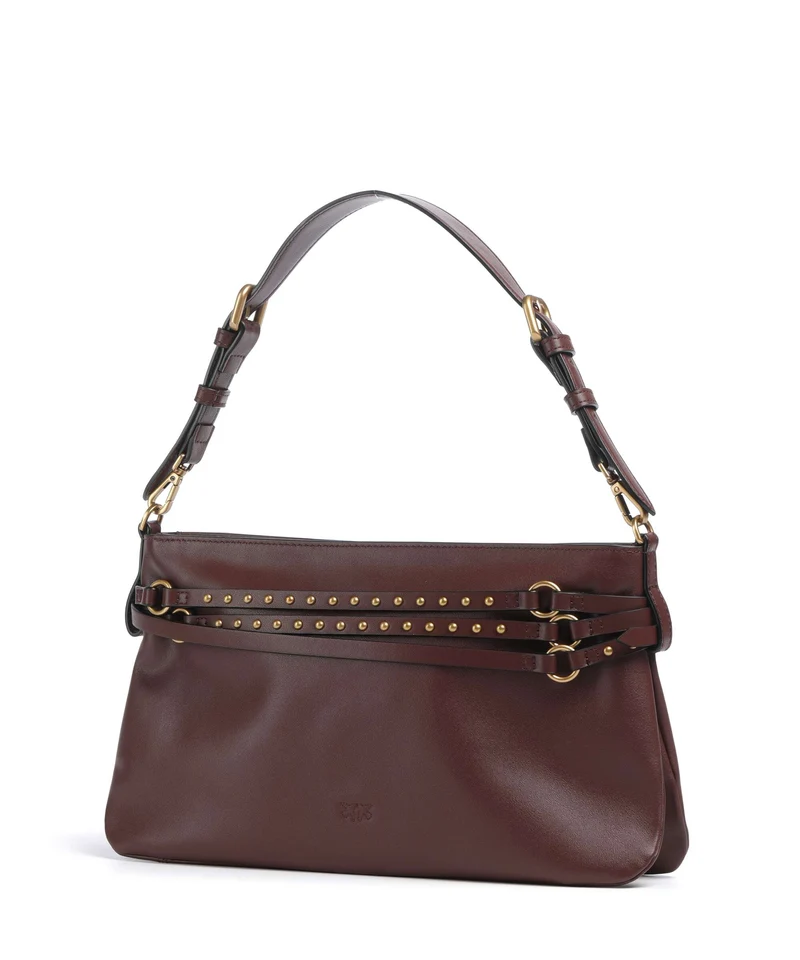 Pinko Belt Classic Schultertasche burgundy wine/antique gold