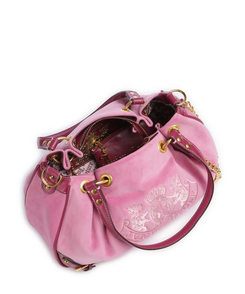 Juicy Couture Twig Narrative Velvet M Beuteltasche super pink