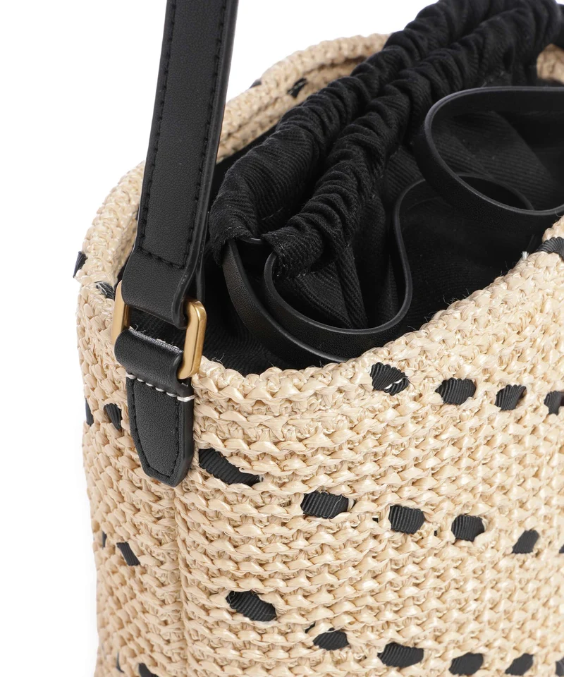 Pinko Bucket Handtasche paglia/nero/antique gold