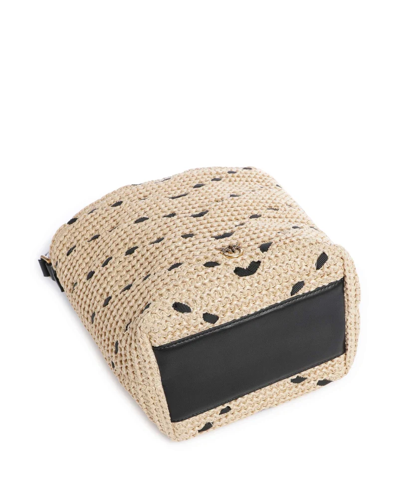Pinko Bucket Handtasche paglia/nero/antique gold
