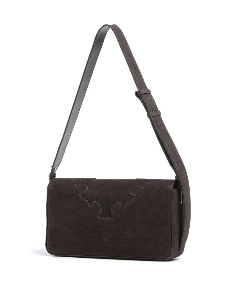 Pinko Love One Classic Slouchy Schultertasche marrone/chicco di caffe/old silver