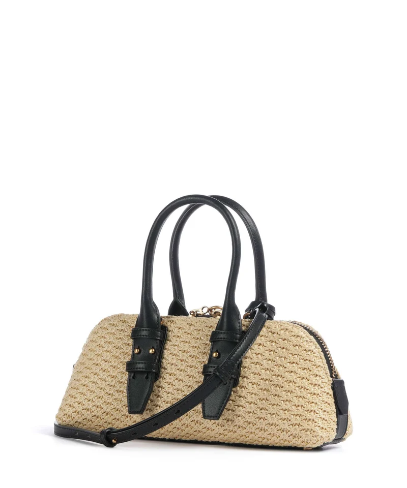 Pinko Bowling Horizontal Handtasche rafia/nero/antique gold
