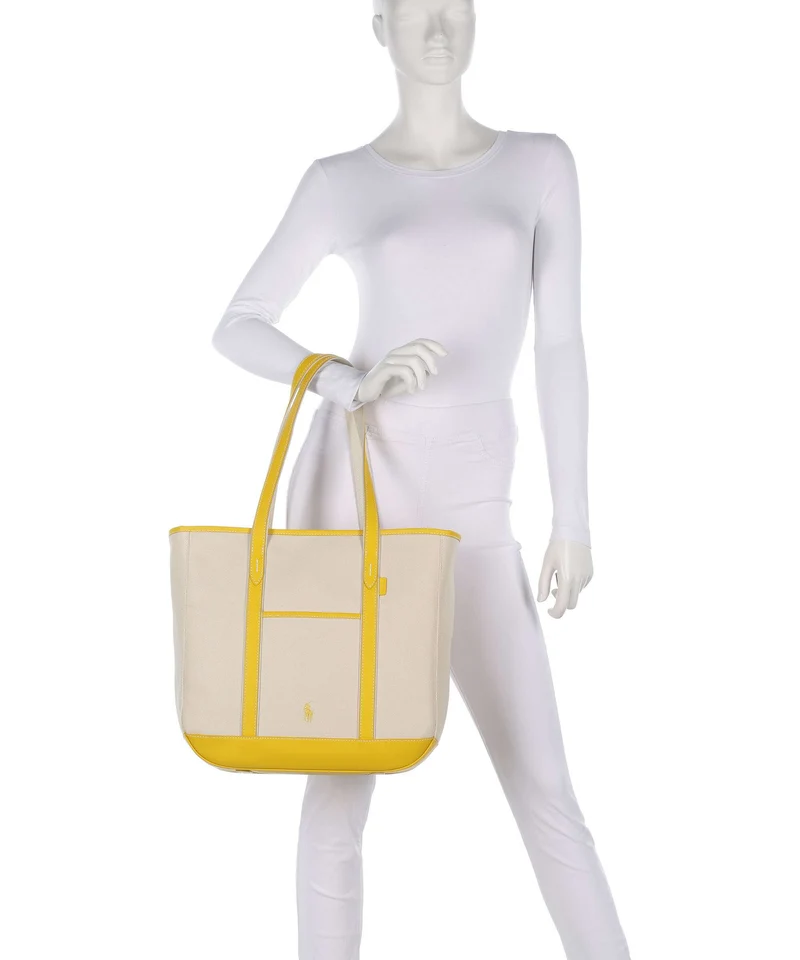Polo Ralph Lauren Canvas Medium Shopper ecru/racing yellow