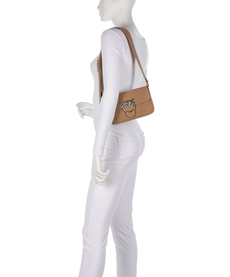 Pinko Love One Mini Slouchy Umhängetasche beige/scoiattolo/old silver