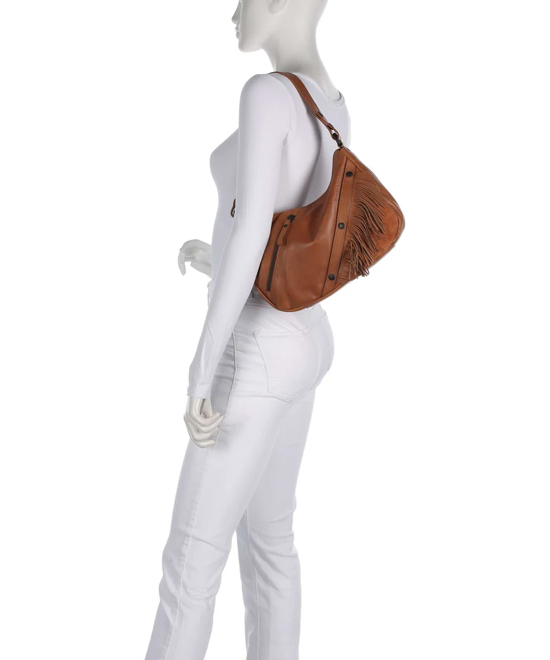Spikes & Sparrow Suede Mix Jadeline Schultertasche brandy