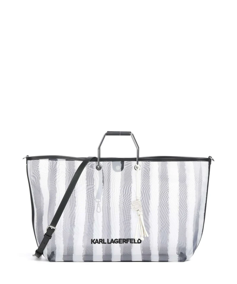 Karl Lagerfeld Ikon XXL Handtasche black stripes