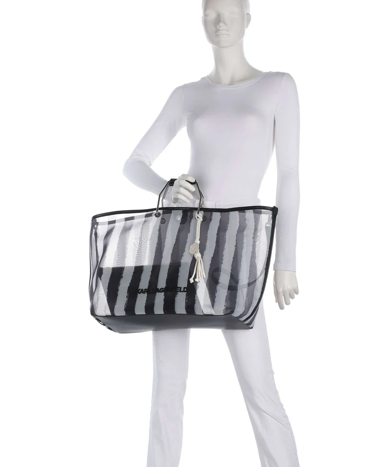 Karl Lagerfeld Ikon XXL Handtasche black stripes