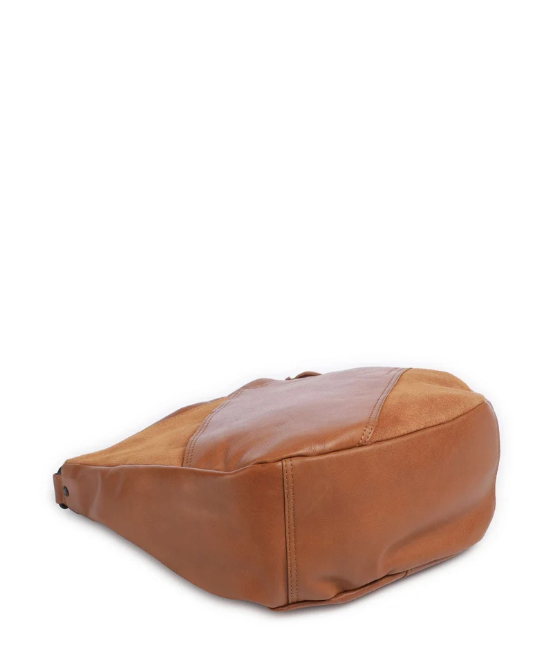 Spikes & Sparrow Suede Mix Natalia Beuteltasche brandy
