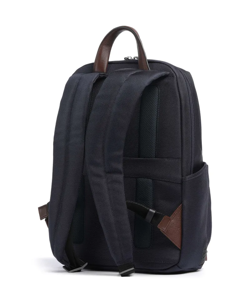 Piquadro Brief 2 LED Laptop-Rucksack blue/cognac