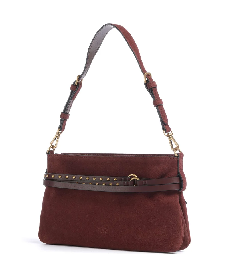 Pinko Belt Mini Schultertasche burgundy wine/antique gold