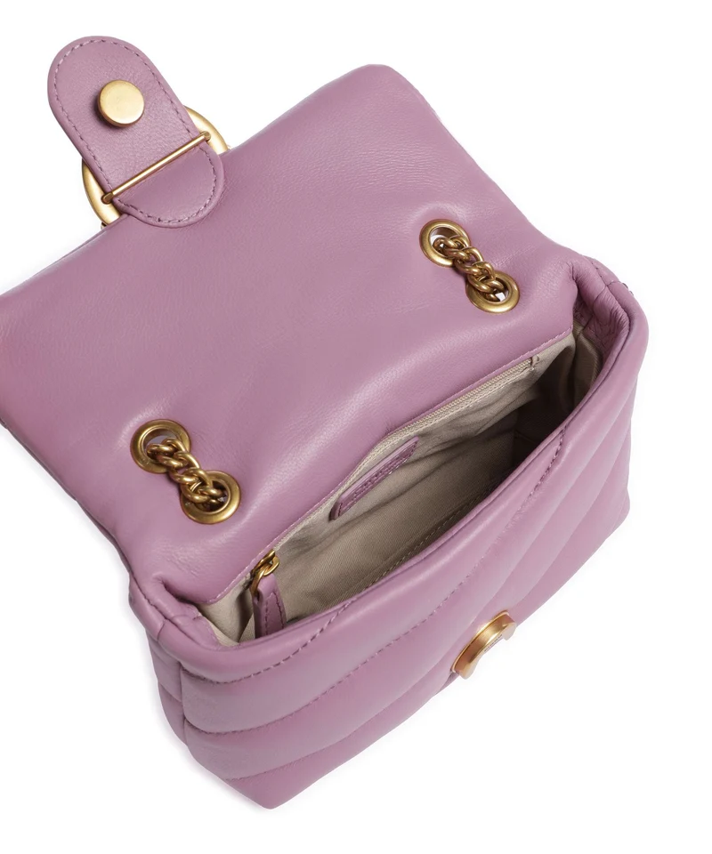 Pinko Love Puff Baby Schultertasche lilla/antique gold