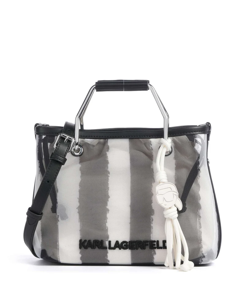 Karl Lagerfeld Ikon Small Handtasche black stripes
