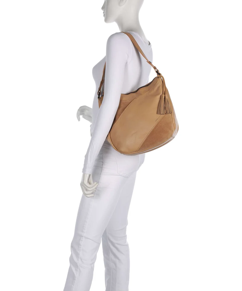 Spikes & Sparrow Suede Mix Natalia Beuteltasche camel