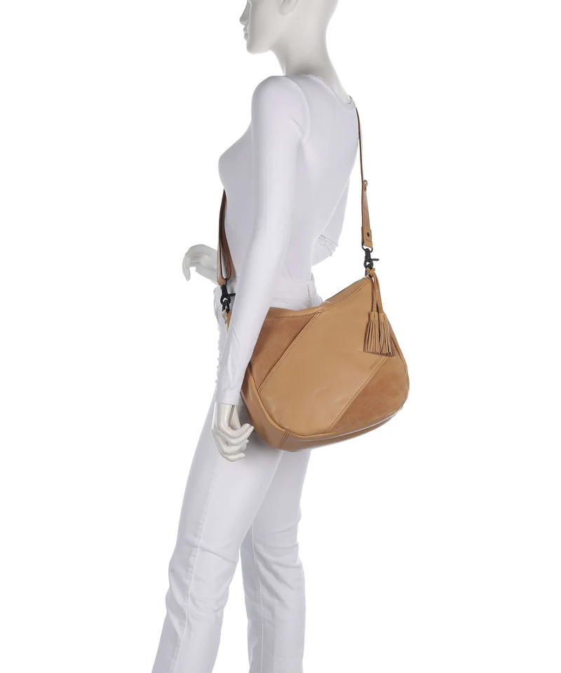 Spikes & Sparrow Suede Mix Natalia Beuteltasche camel