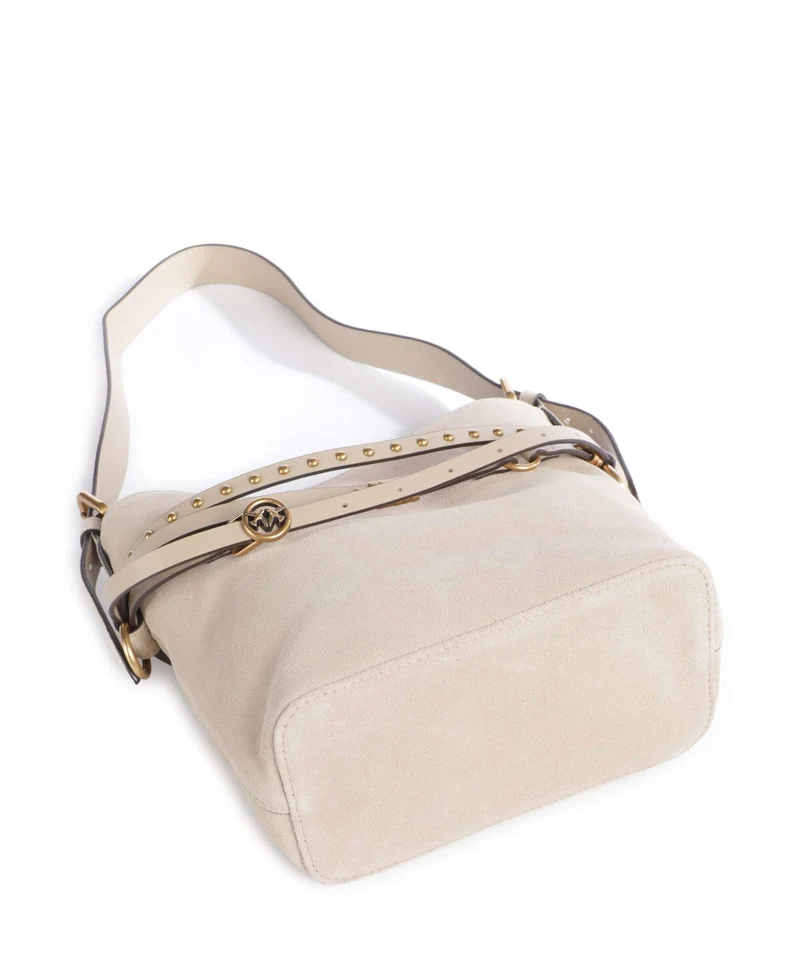 Pinko Belt Mini Bucket Handtasche beige/grigio fumo/antique gold