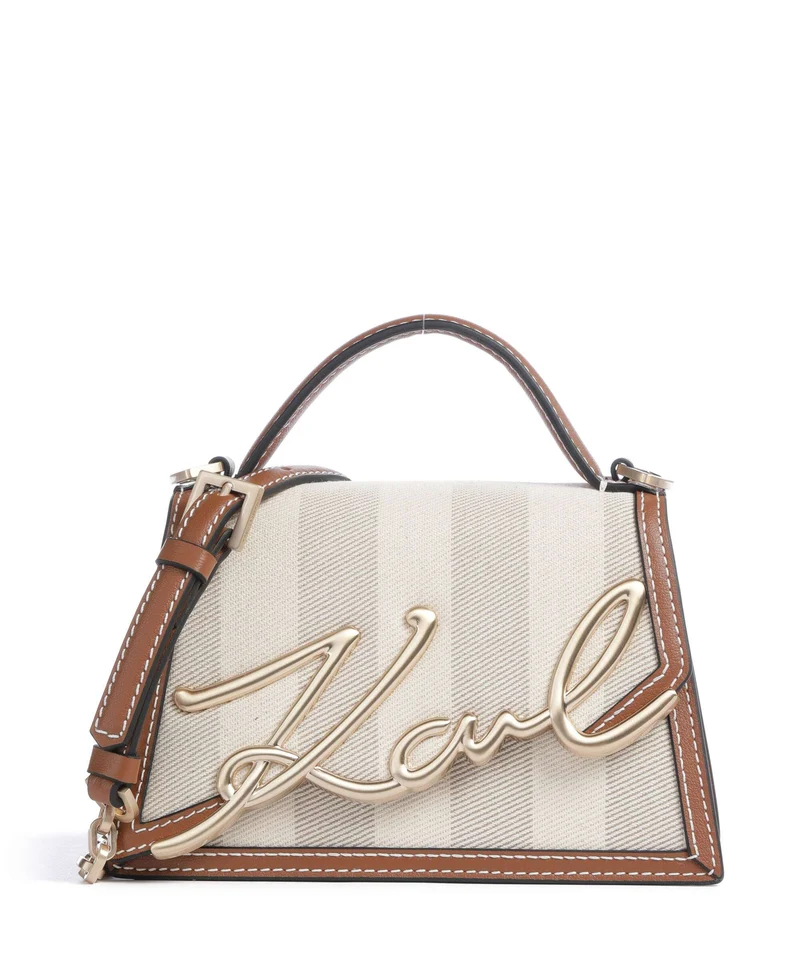 Karl Lagerfeld K/Signature 2.0 Small Umhängetasche natural canvas/tan