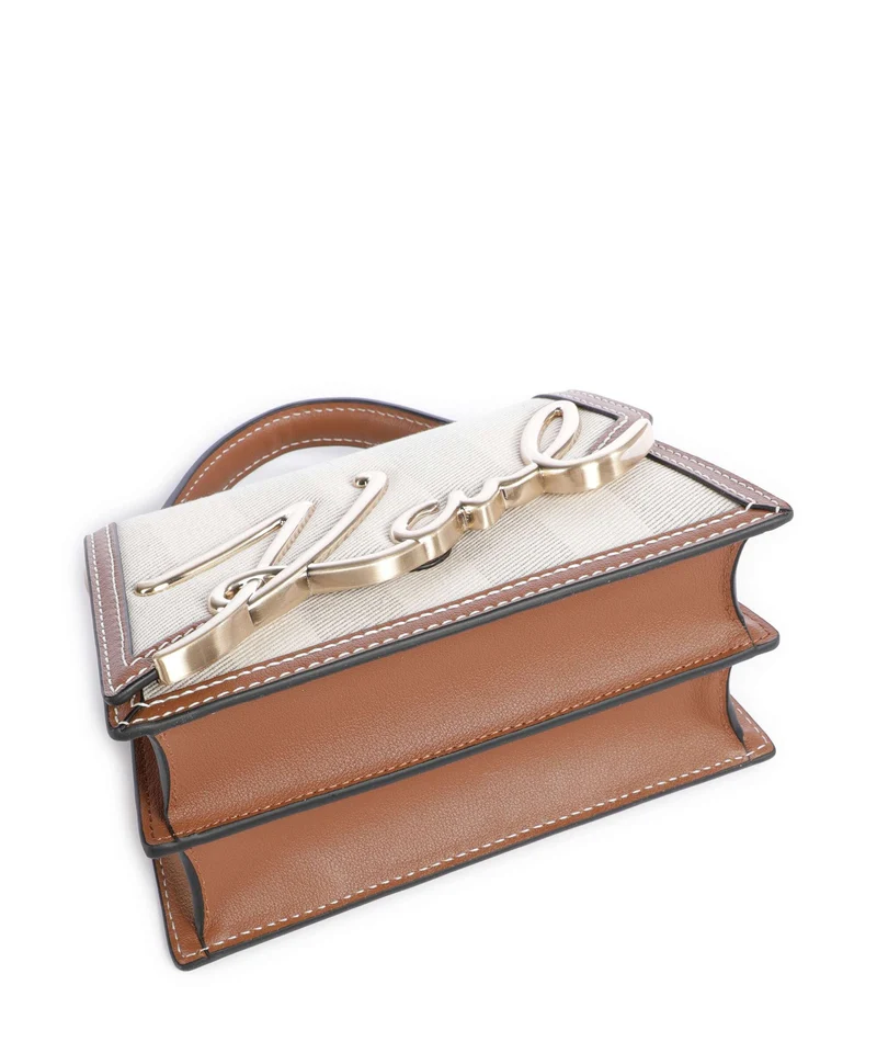 Karl Lagerfeld K/Signature 2.0 Small Umhängetasche natural canvas/tan
