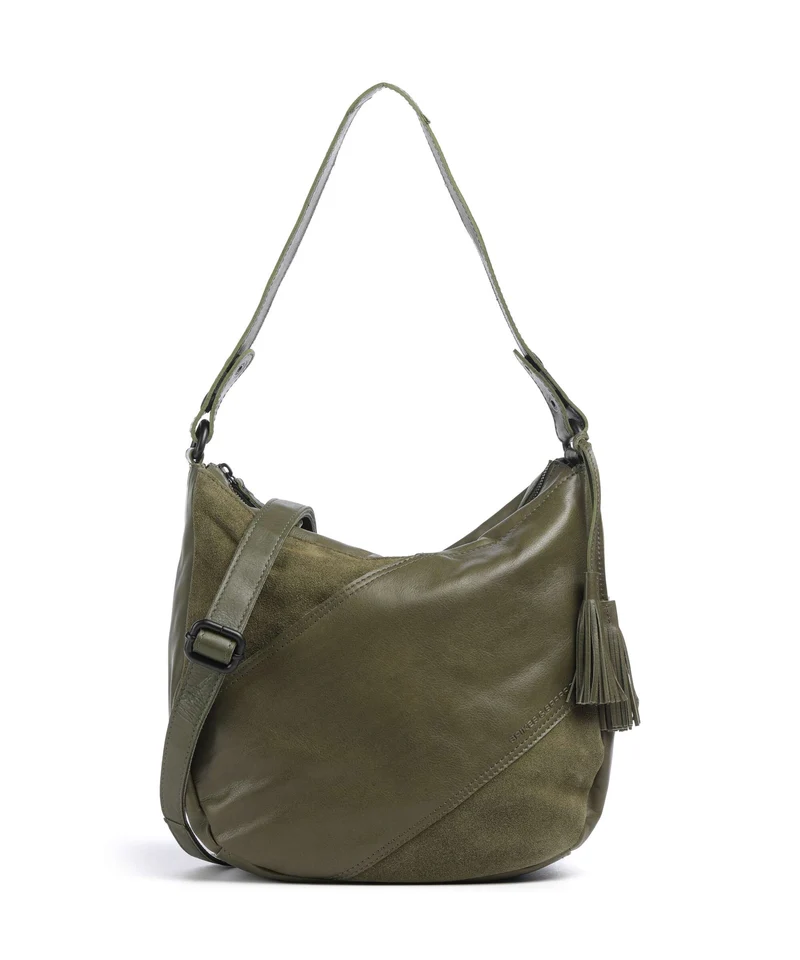 Spikes & Sparrow Suede Mix Natalia Beuteltasche green