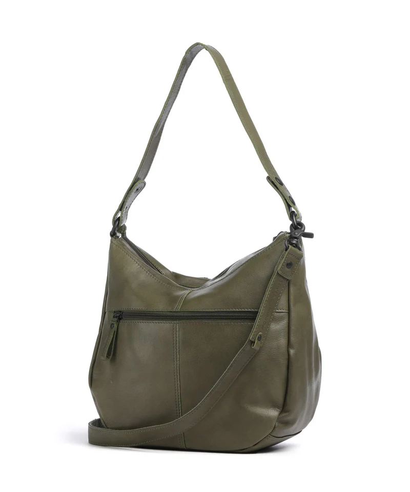 Spikes & Sparrow Suede Mix Natalia Beuteltasche green