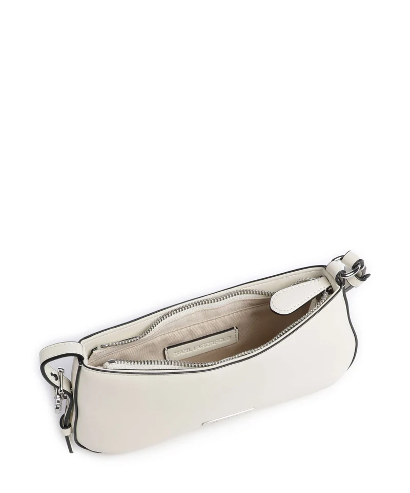 Karl Lagerfeld Ikon Smooth Schultertasche off white