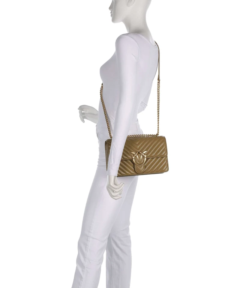Pinko Love One Classic Schultertasche verde canguro/antique gold