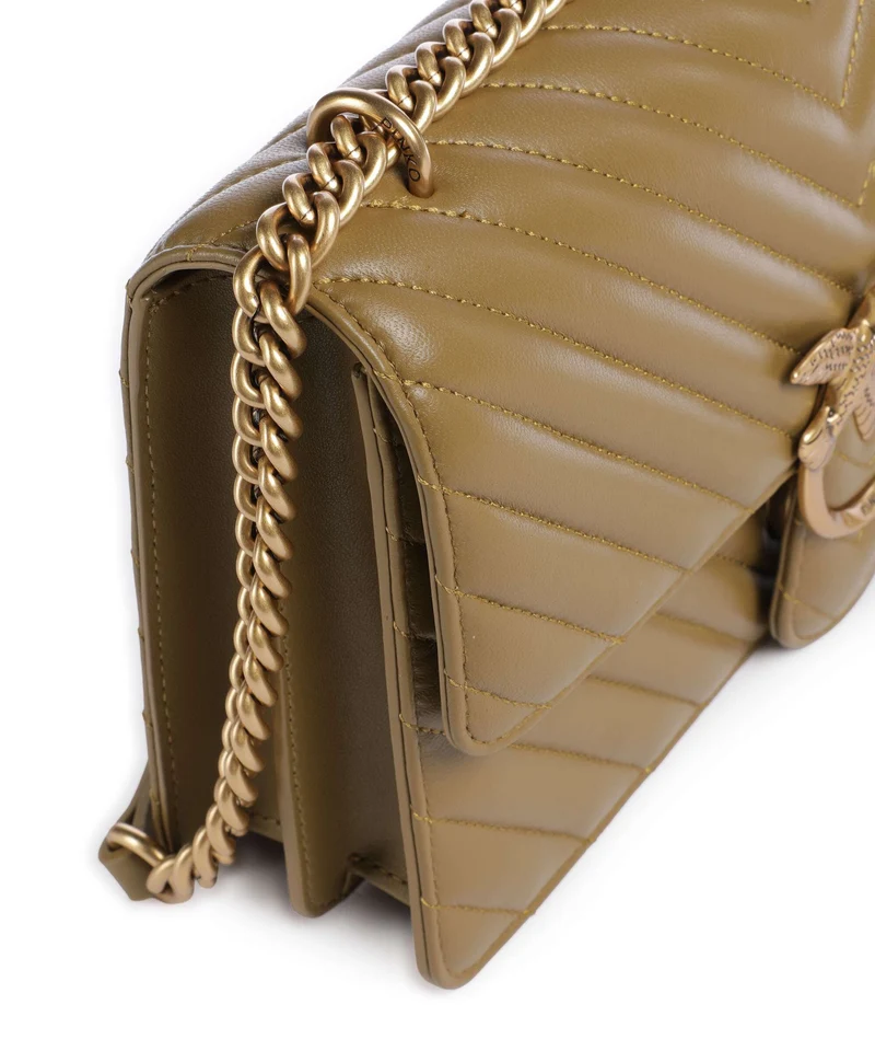 Pinko Love One Classic Schultertasche verde canguro/antique gold