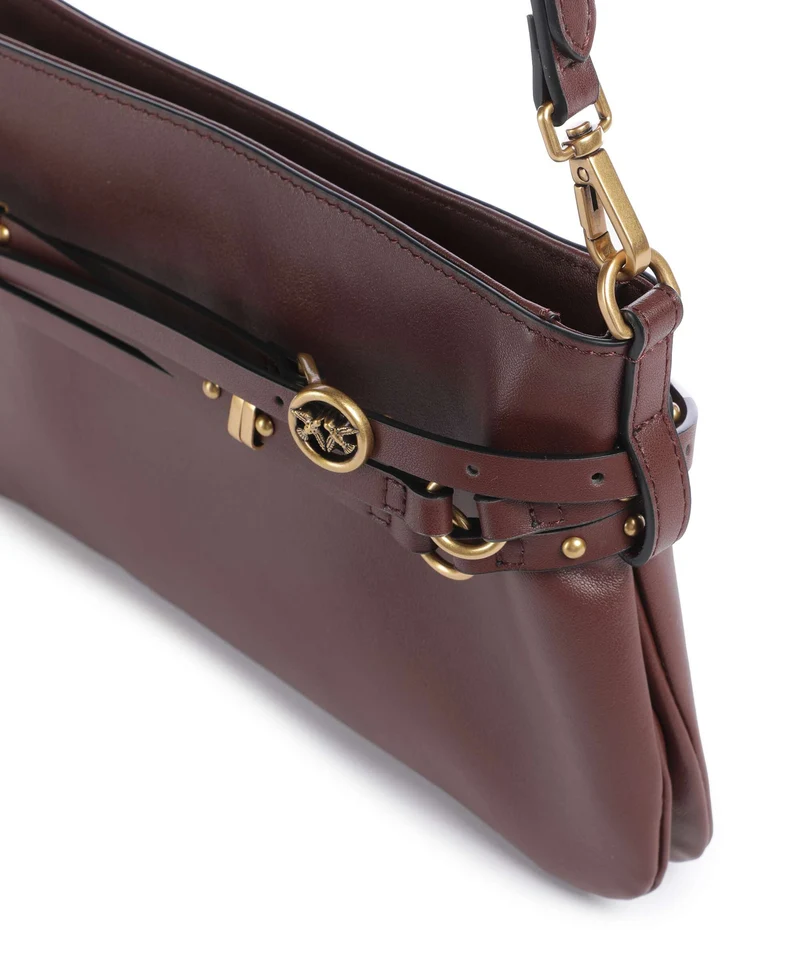 Pinko Belt Mini Schultertasche burgundy wine/antique gold
