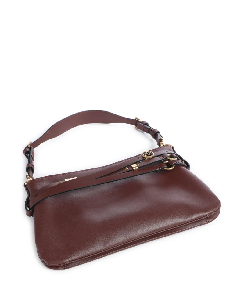 Pinko Belt Mini Schultertasche burgundy wine/antique gold