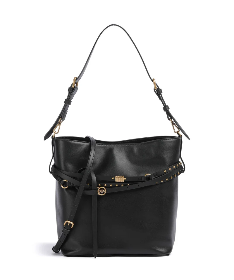 Pinko Belt Classic Bucket Handtasche nero/antique gold