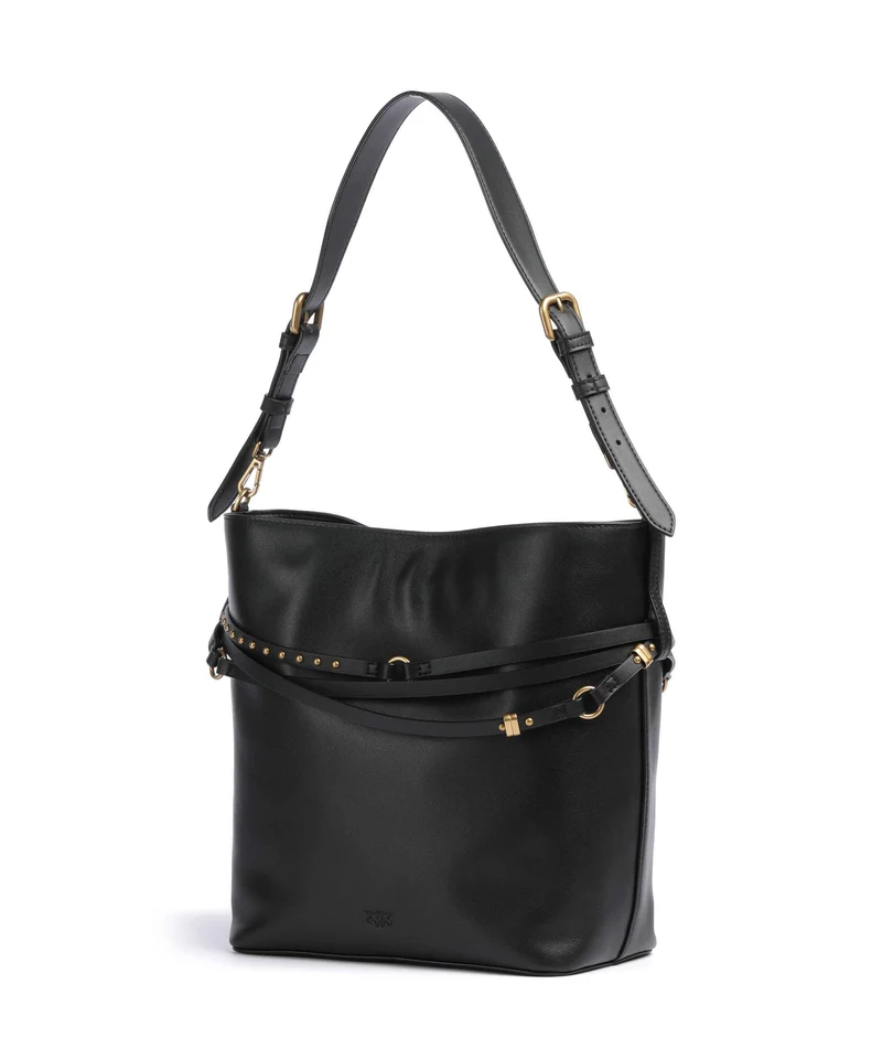 Pinko Belt Classic Bucket Handtasche nero/antique gold