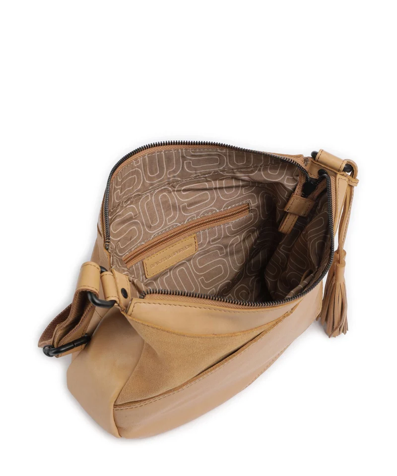 Spikes & Sparrow Suede Mix Lorain Umhängetasche camel