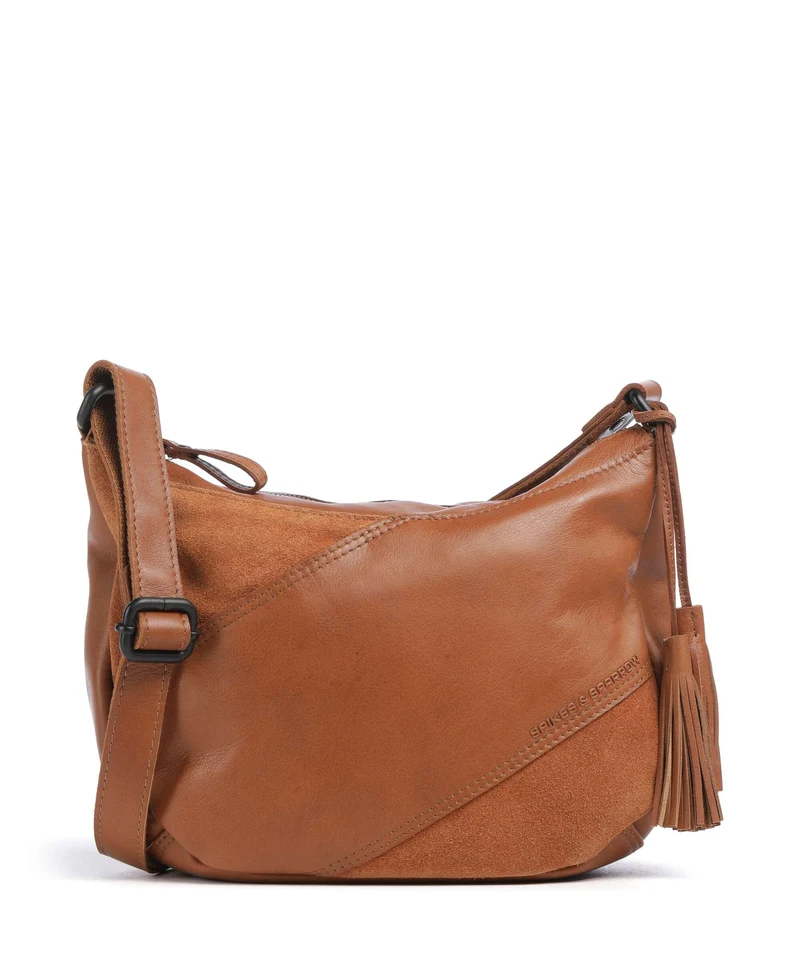 Spikes & Sparrow Suede Mix Lorain Umhängetasche brandy