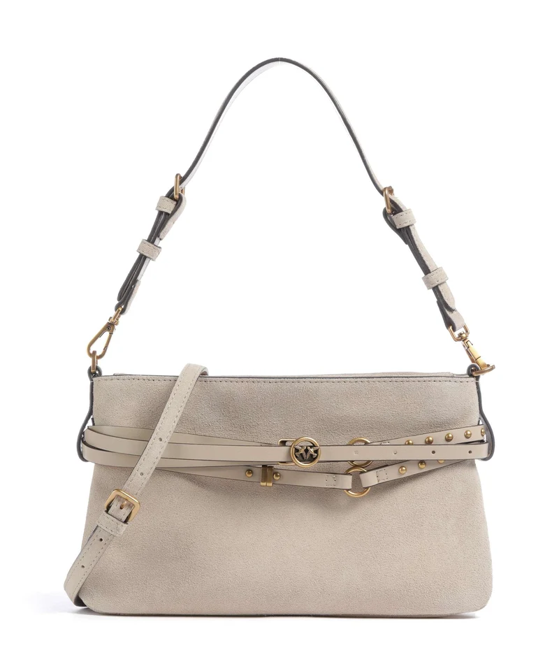Pinko Belt Mini Schultertasche beige/grigio fumo/antique gold