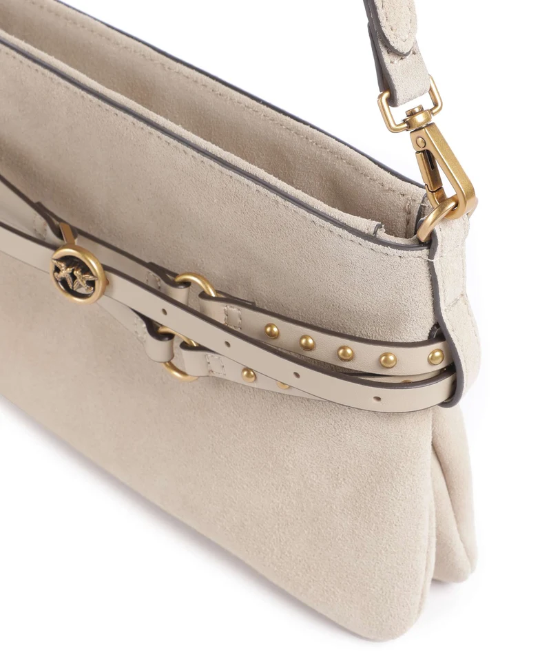 Pinko Belt Mini Schultertasche beige/grigio fumo/antique gold