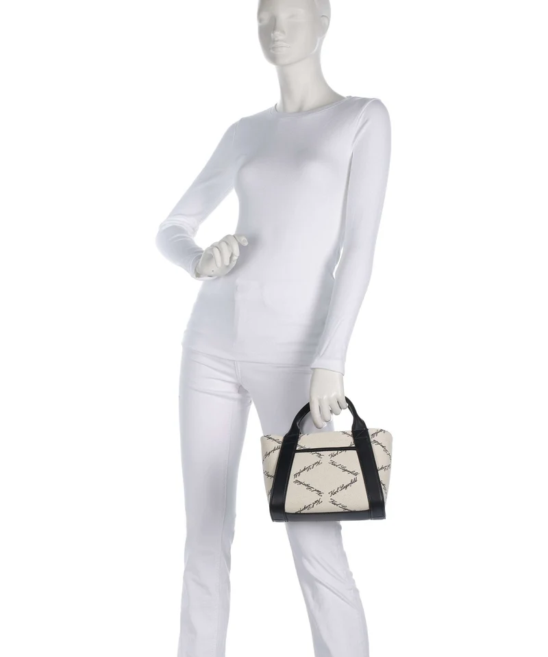 Karl Lagerfeld K/Ville Small Handtasche natural canvas/black