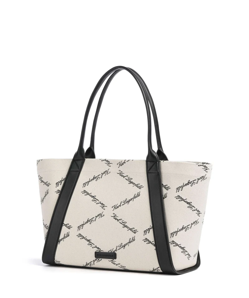 Karl Lagerfeld K/Ville Small Shopper natural canvas/black