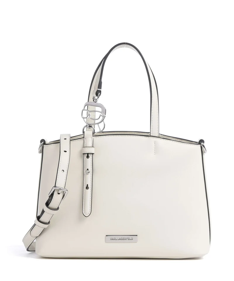 Karl Lagerfeld Ikon Smooth Handtasche off white