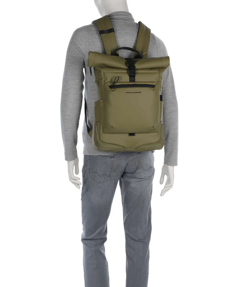 Piquadro Corner Special Rolltop Rucksack light green