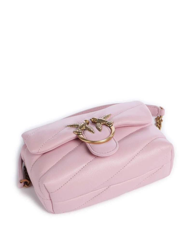 Pinko Love Puff Baby Schultertasche rosa chiaro/antique gold