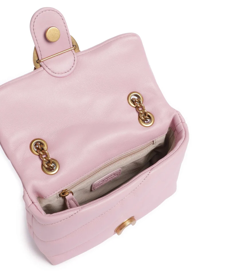 Pinko Love Puff Baby Schultertasche rosa chiaro/antique gold
