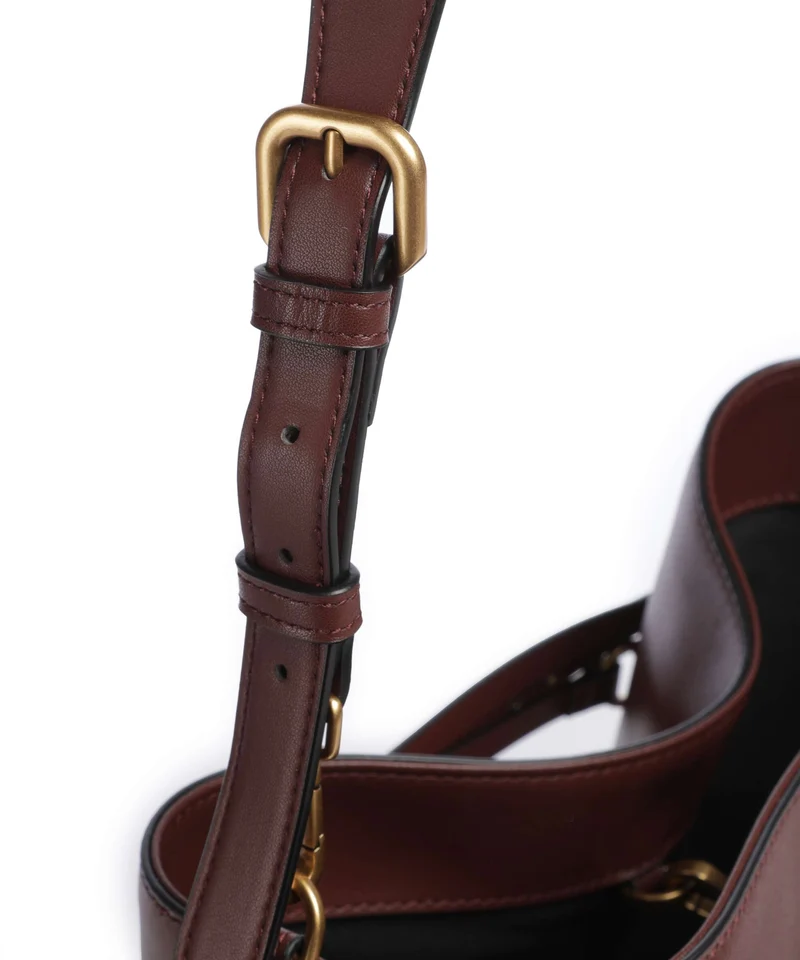 Pinko Belt Classic Bucket Handtasche burgundy wine/antique gold