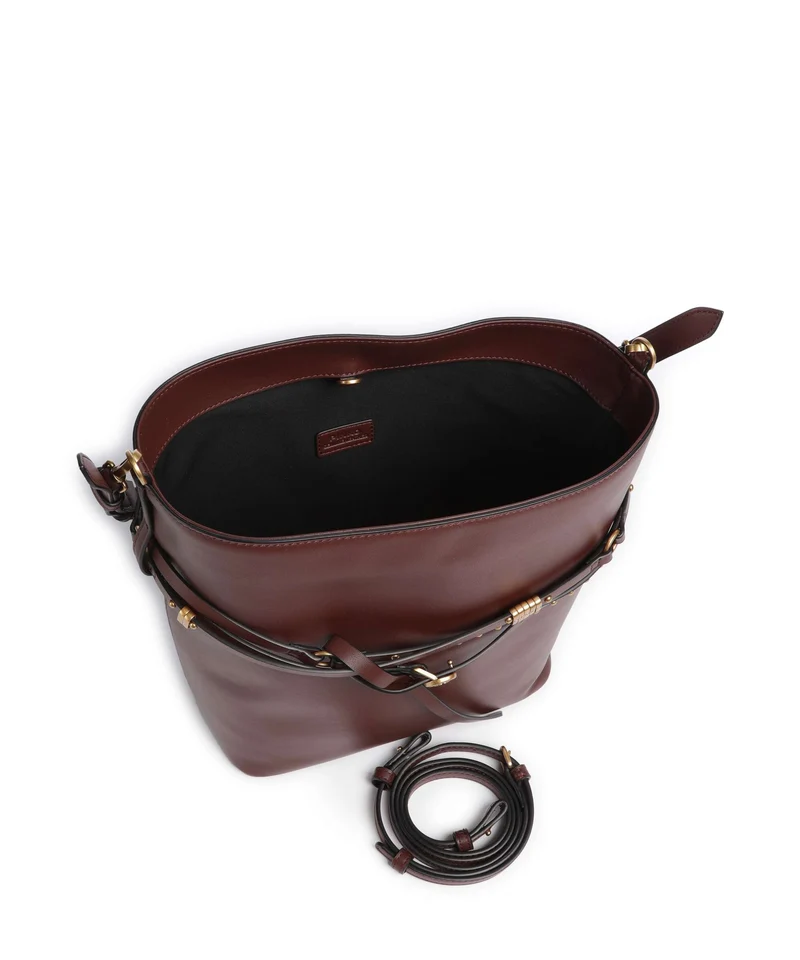 Pinko Belt Classic Bucket Handtasche burgundy wine/antique gold
