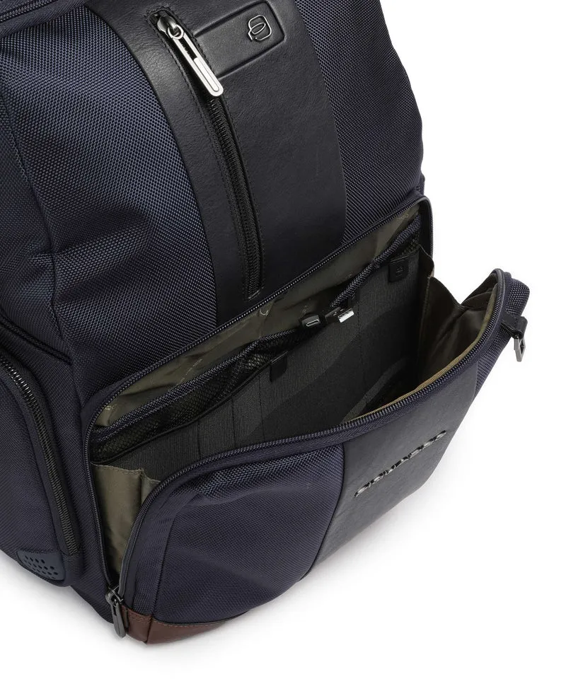 Piquadro Brief 2 Laptop-Rucksack blue/cognac