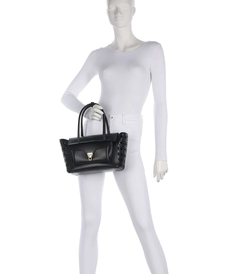 Coccinelle Beat Double Monogram Handtasche noir