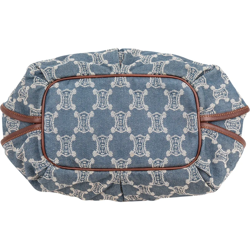 Céline Denim Macadam Monogram Hobo Shoulder Bag