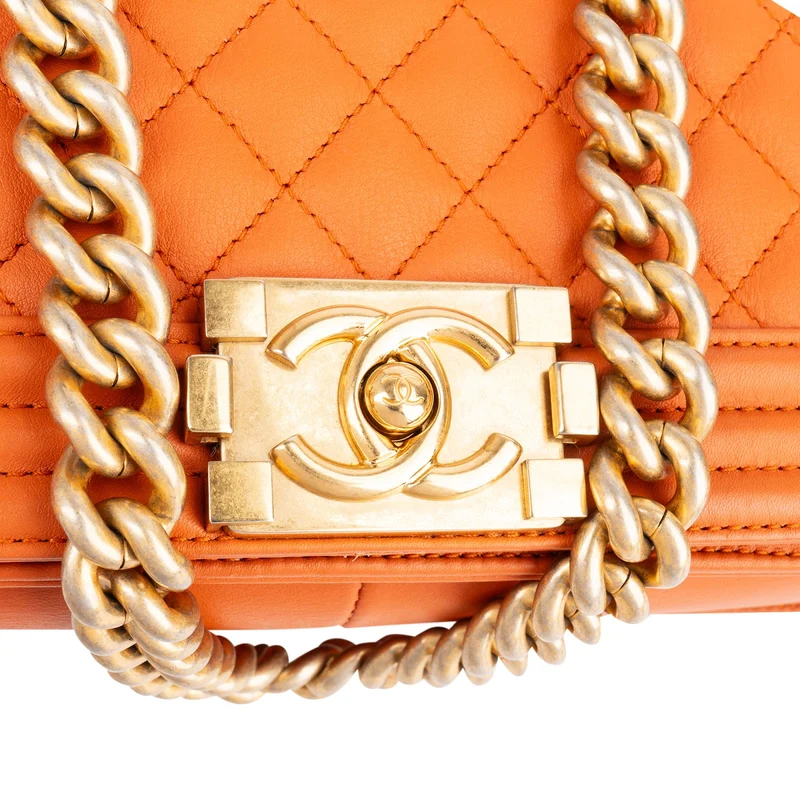 Chanel Quilted Lambskin Large Boy Single Crossbody Bag