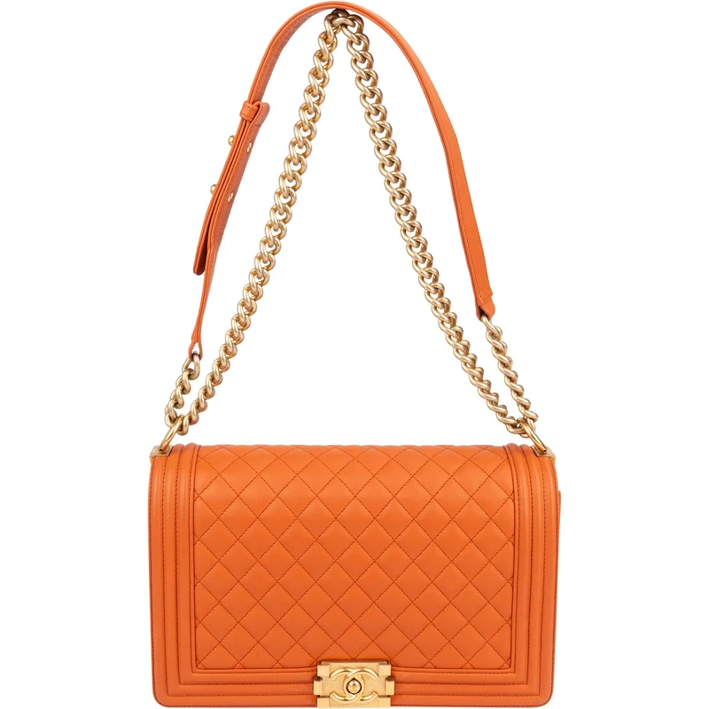Chanel Quilted Lambskin Large Boy Single Crossbody Bag