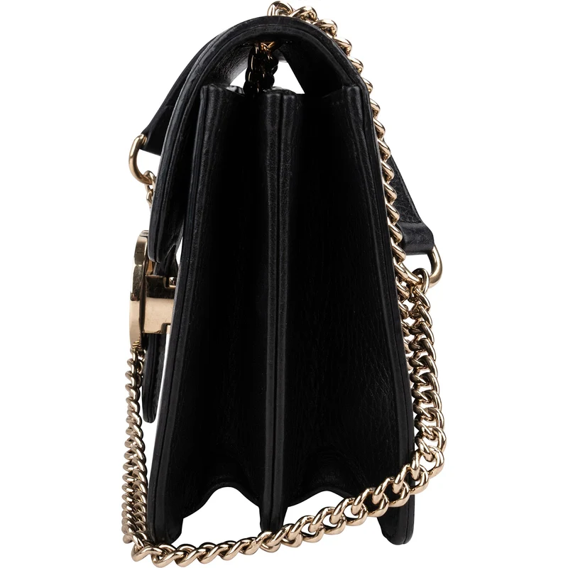 Gucci Pebbled Leather Interlocking GG Flap Crossbody Bag